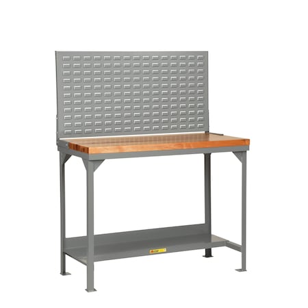 Little Giant Welded Steel Workbenches, 24"X48", Butcher Block, Pegboard Panel WSJ2-2448-36-PB